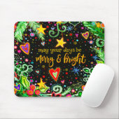 Tapis De Souris Joyeux Noël brillant (Avec souris)