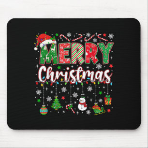 Tapis De Souris Joyeux Noël Chapeau Rouge de Père Noël Renne Père