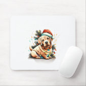 Tapis De Souris Joyeux Noël chiot Retriever doré (Avec souris)