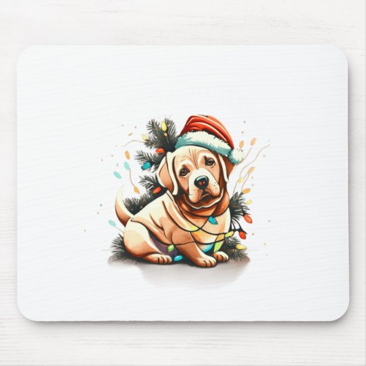 Tapis De Souris Joyeux Noël chiot Retriever doré (Devant)