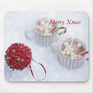 Tapis De Souris Joyeux Noël - Chocolat sur la neige