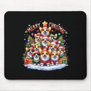 Tapis De Souris Joyeux Noël Corgi Chien de Noël Arbre de Noël X