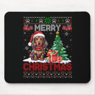 Tapis De Souris Joyeux Noël Dachshund Amoureux des chiens Famille