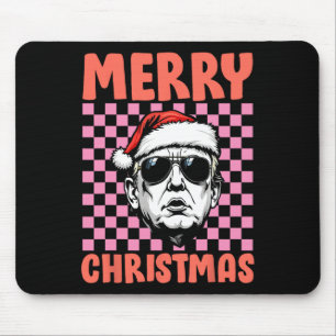 Tapis De Souris Joyeux Noël Donald Trump Père Noël À damiers Holid