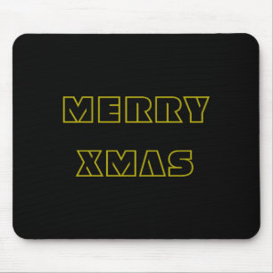 Tapis De Souris Joyeux Noël élégant noir et or écriture Noël