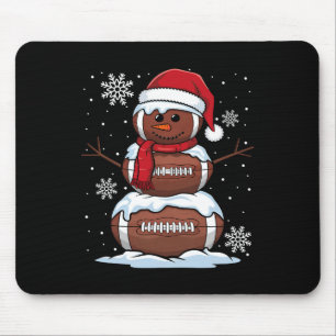 Tapis De Souris Joyeux Noël Football Bonhomme de Neige Fête Sports