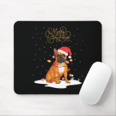Tapis De Souris Joyeux Noël Fun Noël Noël Chien de taule français (Avec souris)