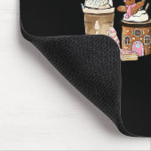 Tapis De Souris Joyeux Noël Gingerbread Cookie Café Cups Lat (Coin)