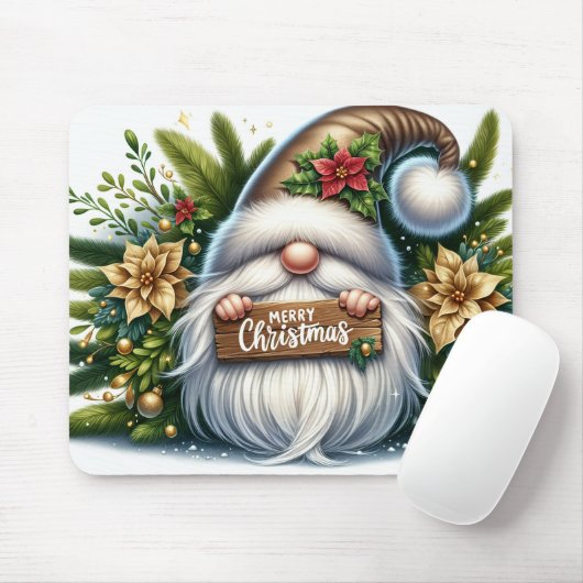 Tapis De Souris Joyeux Noël Gnome (Avec souris)