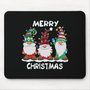 Tapis De Souris Joyeux Noël Gnomes Noël Fête Hommes de famille Fem