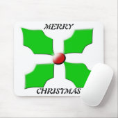 Tapis De Souris Joyeux Noël Holly Mousepad (Avec souris)