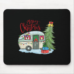 Tapis De Souris Joyeux Noël Joyeux Campeur Amusement Camping Vie F