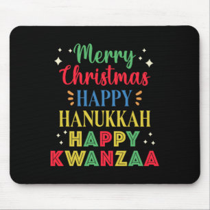 Tapis De Souris Joyeux Noël Joyeux Hanoukka Joyeux Kwanzaa 15