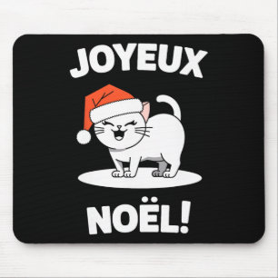 Tapis De Souris Joyeux Noël Khao Manee Blanc Chat Noël Père Noël 1