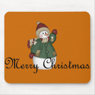 Tapis De Souris Joyeux Noël Mousepad habillé par bonhomme de nei