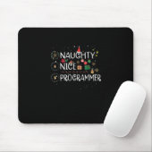 Tapis De Souris Joyeux Noël | Naughty Nice Programmer (Avec souris)
