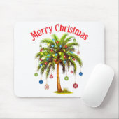 Tapis De Souris Joyeux Noël Palm Tree Light Hawaiian Tropical (Avec souris)