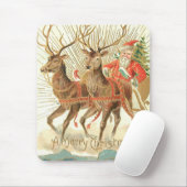Tapis De Souris Joyeux Noël (Père Noël et son renne) (Avec souris)