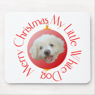 Tapis De Souris Joyeux Noël Petit Chien Blanc