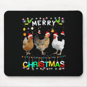 Tapis De Souris Joyeux Noël Poulet de Noël Feu de Noël Feu de Noël