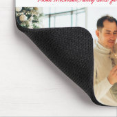 Tapis De Souris joyeux Noël rouge script 3 photos collage chic (Coin)