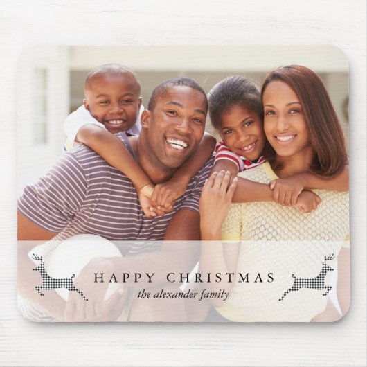 Tapis De Souris Joyeux Noël Rustic Deer Photo Mousepad (Devant)