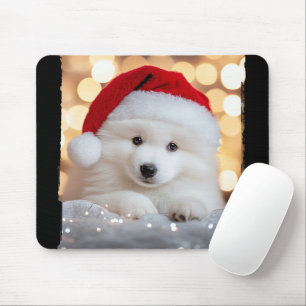 Tapis De Souris Joyeux Noël Samoyé Chien Chien Chien Chien avec Ch