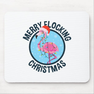 Tapis De Souris Joyeux Noël tropical flamingo de Floride