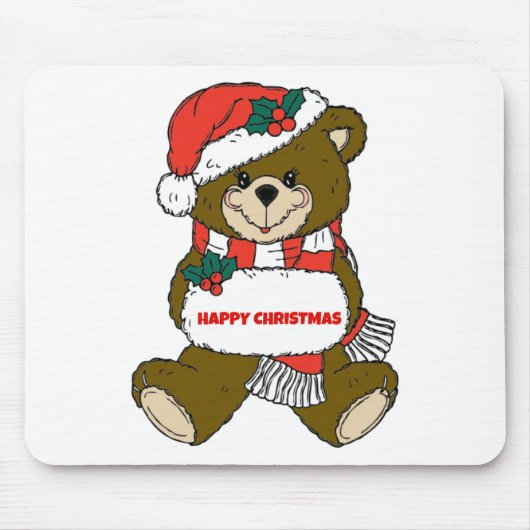 Tapis De Souris Joyeux Ours de Noël (Devant)