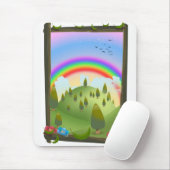 Tapis De Souris Joyeux paysage arc-en-ciel (Avec souris)