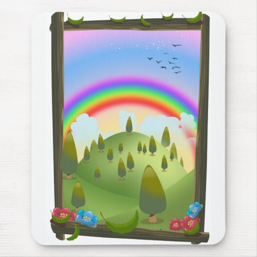 Tapis De Souris Joyeux paysage arc-en-ciel (Devant)