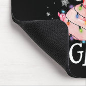Tapis De Souris Joyeux Pigmas Drôle Cochon Feux Noël Lumières Arbr (Coin)