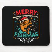 Tapis De Souris Joyeux Poissons B Poisson Noël Doux moche Noël (Devant)