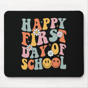 Tapis De Souris Joyeux Premier Jour D'Enseignants À L'École Enfant