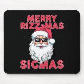 Tapis De Souris Joyeux Rizz Mas Sigmas Funny Père Noël (Devant)