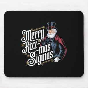 Tapis De Souris Joyeux Rizzmas Sigmas Funny Santa Claus Alpha Gen