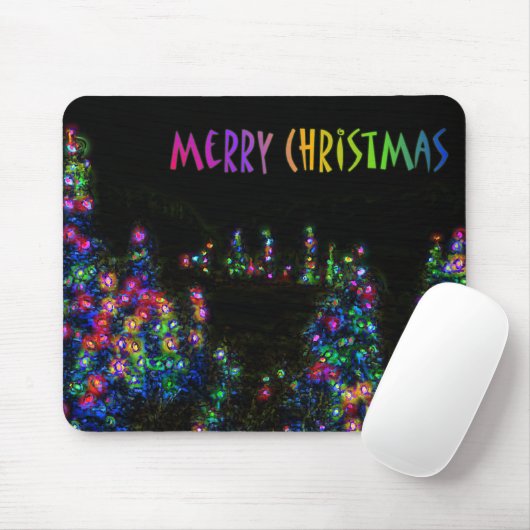 Tapis De Souris Joyeux sapin lumière Mousepad (Avec souris)