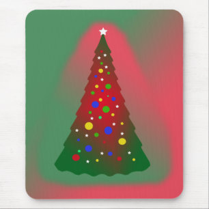 Tapis De Souris Joyeux sapin rouge vert