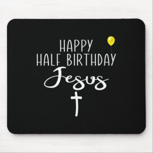 Tapis De Souris Joyeux semi-anniversaire Jésus drôle de Noël Xmas