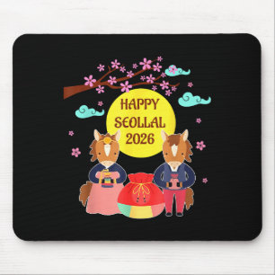 Tapis De Souris Joyeux Seollal 2026 Nouvel An lunaire coréen de l'