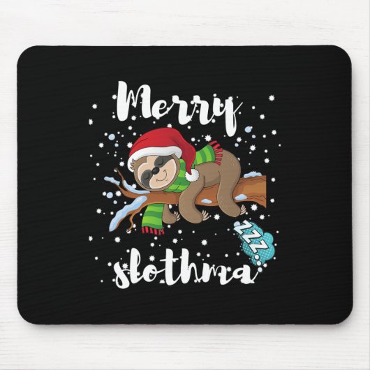 Tapis De Souris Joyeux Slothmas Lazy Sloth Lover Noël Fa (Devant)