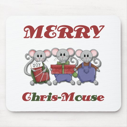 Tapis De Souris Joyeux T-shirts et cadeaux Chris-Mouse (Devant)
