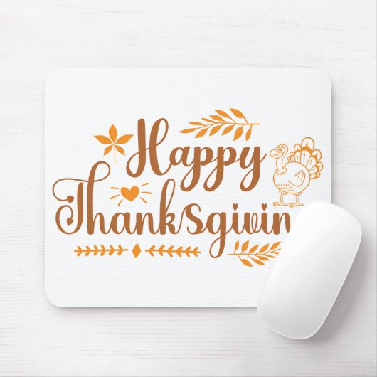 Tapis De Souris Joyeux Thanksgiving (Avec souris)