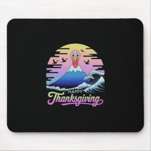 Tapis De Souris Joyeux Thanksgiving Mont Fuji Dindon Coucher de so