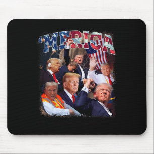 Tapis De Souris Joyeux Trump Vintage 4 juillet patriotique américa