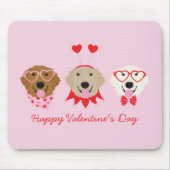 Tapis De Souris Joyeux Valentines Day Golden Retriever Dogs (Devant)