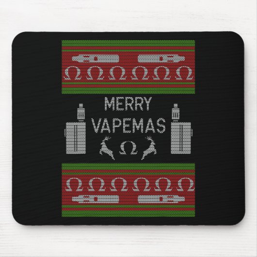 Tapis De Souris Joyeux Vapemas - Vapeur Vaping laide de Noël (Devant)