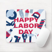 Tapis De Souris Joyeux week-end de la fête du travail (Avec souris)