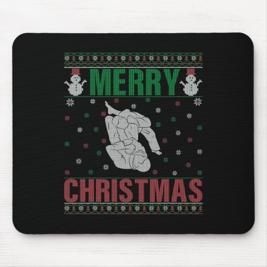 Tapis De Souris Js Xmas Correspondant Jiu Jitsu Combattez Fighter (Devant)