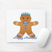 Tapis De Souris Judaica Hanukkah Gingerbread Man Menorah (Avec souris)